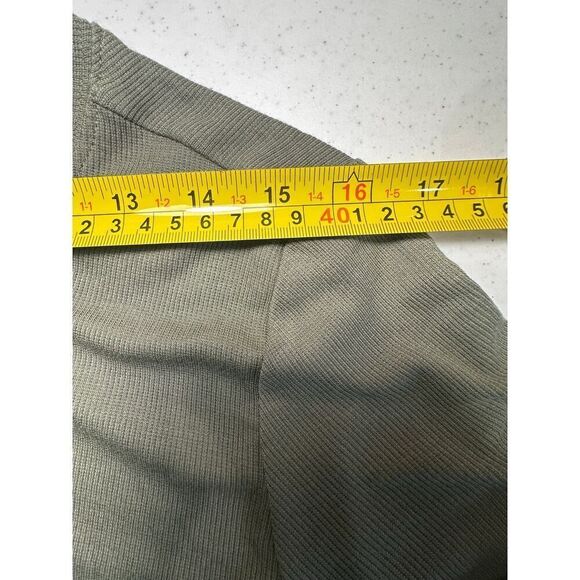 NWT Marine Layer Olive Lexi Rib Twist Front Tee Stretch Crewneck Top Women’s XL - Picture 12 of 14